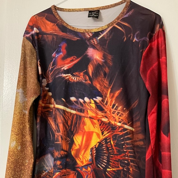 Fubu , Med , multi color Native American sports blouse - Picture 1 of 5